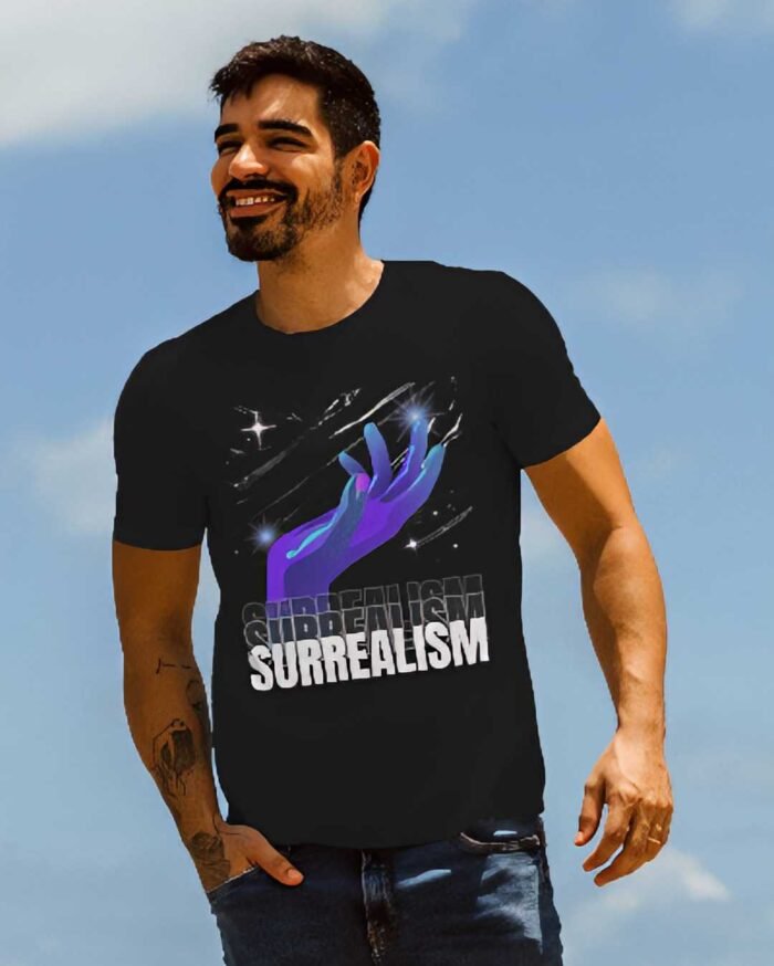1000241302 Surrealism Graphic T-Shirt – Black Edition - Image 1